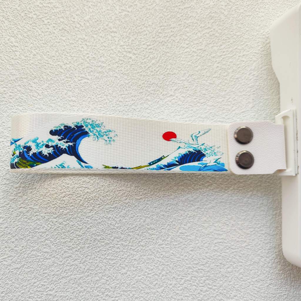 Kanagawa สีขาวอะนิเมะคีย์บอร์ดริบบิ้นสําหรับ Wooting 60HE ATK68 สายรัดไนลอน PU พร้อมเทป 3M และสกรู