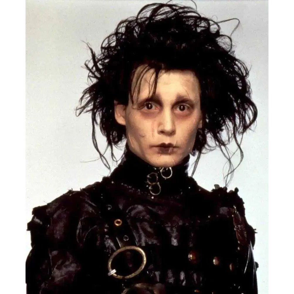 ฮาโลวีน Edward Scissorhands วิกผมคอสเพลย์บุรุษ Edward Messy เครื่องประดับผมสีดํา