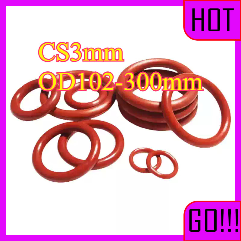 ซิลิโคนสีแดง O-Ring   CS3 มม.* OD102-300 มม  LW-ZJY-1