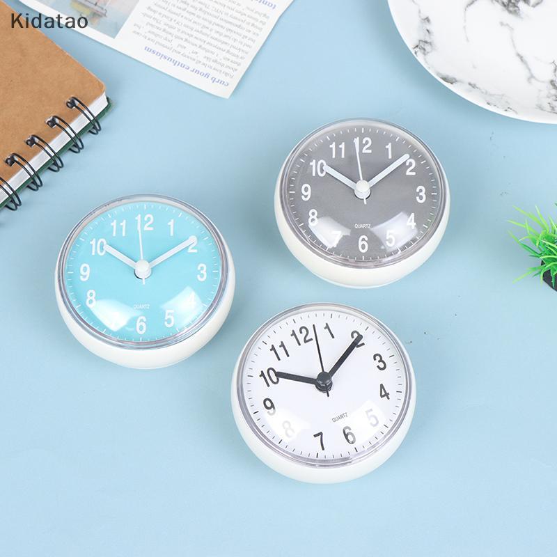 Kidatao Sucker นาฬิกาแขวนห้องน้ํา AntiFog กันน้ําห้องครัวห้องน้ํานาฬิกาควอตซ์ใหม่