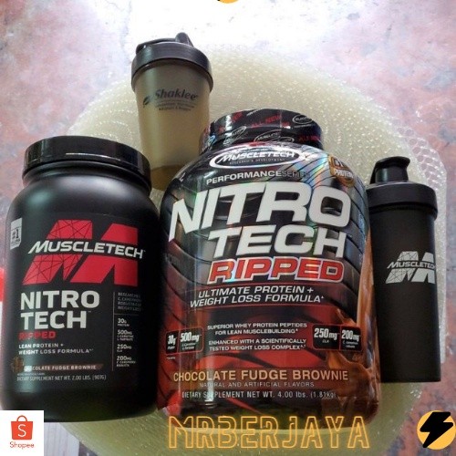 Muscletech Nitrotech Ripped 2lbs หรือ 4lbs พร้อม Shaker, 2lbs Ripped พร้อม Shaker