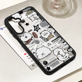 หมีน่ารัก เคส For Samsung A57 A17 A16 A06 A05S A07 A05 A55 A36 A54 A15 A56 A35 A34 A25 S26 S24 อะคริลิกฝ้า เคสโทรศัพท์