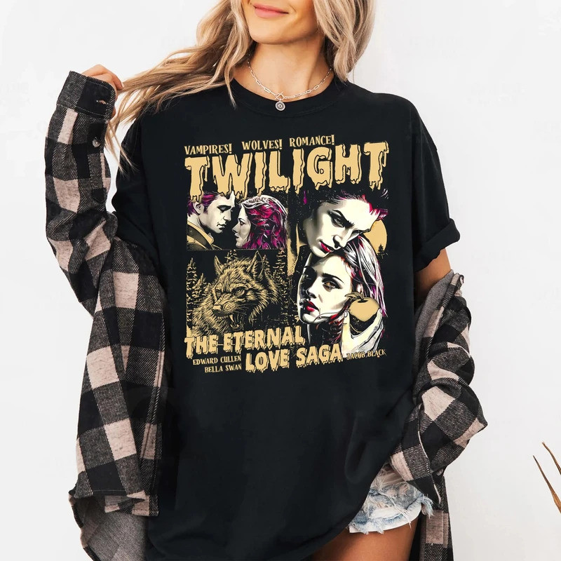 Baju Twilight Saga Fan Tee Komik Vampire Baju Kekasih Buku Hadiah Twilight Edward Bella Cullen Baju 