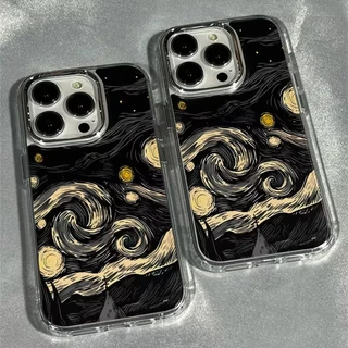 แฟชั่นMoonเคสโทรศัพท์สําหรับiPhone 17 16 14 15 13 12 11 Pro Max Air X XR XS 7 8 15 16 Plus 16E SE2 กันกระแทกปกอ่อนFunda