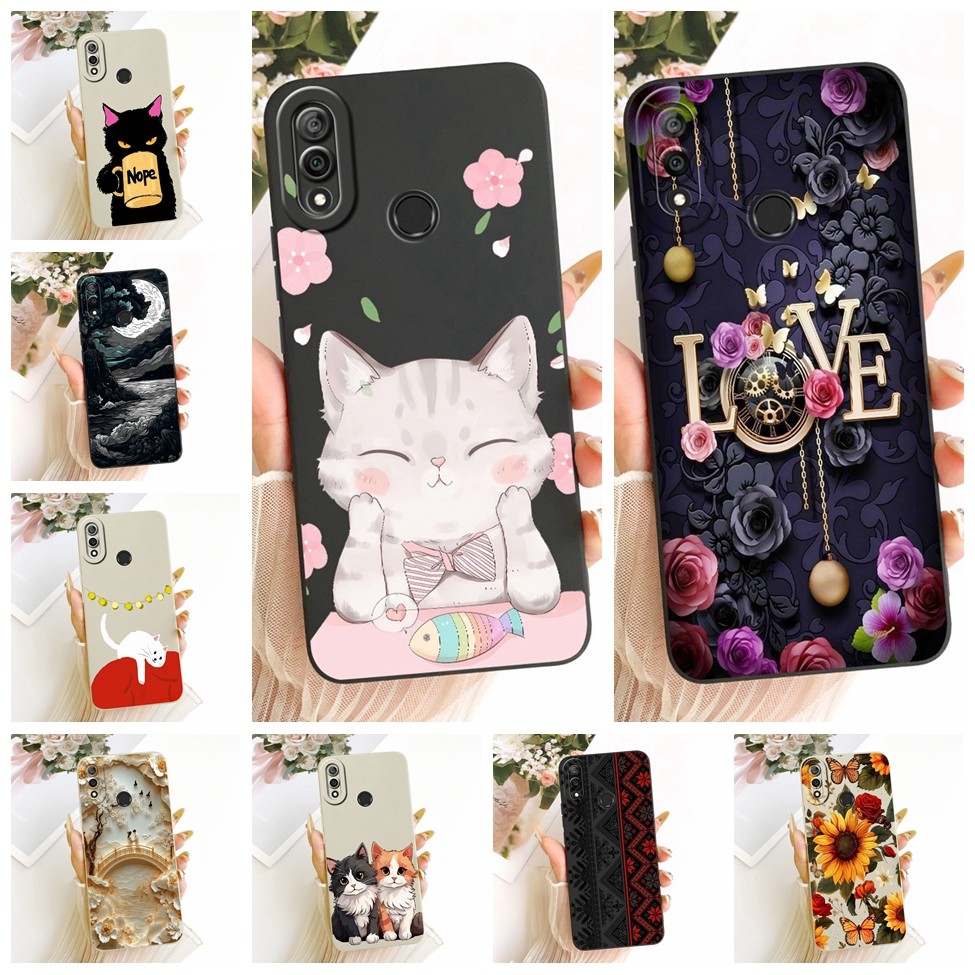 ฝาครอบ Huawei Y9 2019 เคสซิลิโคนแฟชั่นหรูหรา Kawaii น่ารักทาสีปลอก JKM-LX1 JKM-LX2 JKM-LX3