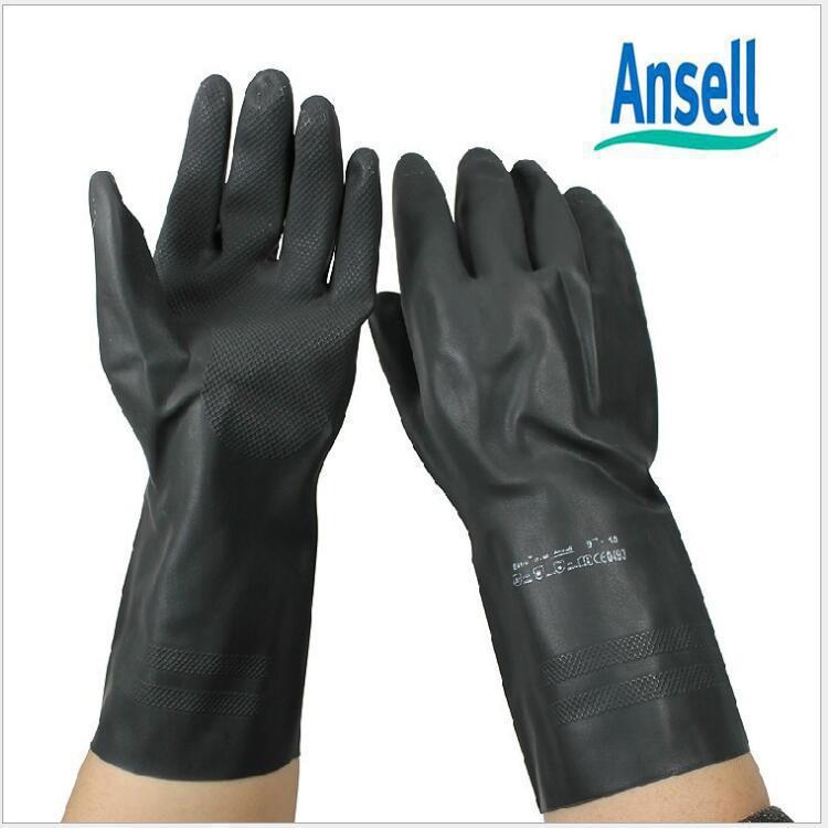 Ansell Ansell 87-950 ยาง Anti-Chemical Anti-Acid-Alkali ในครัวเรือนป้องกันแรงงานป้องกันถุงมือทํางาน