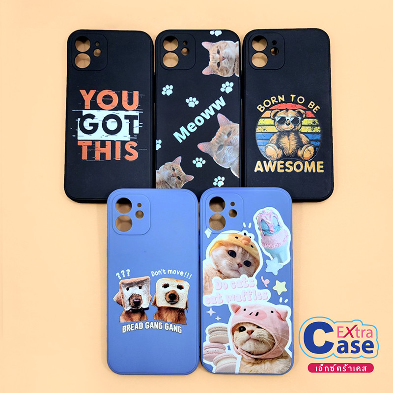 เคสนิ่มสีพาสเทล ไอโฟน XR i11 i12 i14 i14+ TPU กันเลนส์กล้อง พิมพ์ลายการ์ตูน