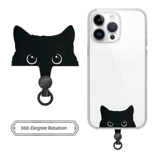 แผ่นเชือกคล้องโทรศัพท์มือถือพร้อมการ์ตูนแมวออกแบบเคสโทรศัพท์คลิปบางเฉียบหมุนได้ 360 องศาป้องกันการตกใหม่ป้องกันการตกออกแบ