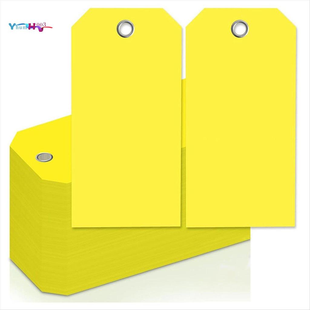 [yhumh003]4 3/4In X 2 3/8In Neon Shipping Tags Blank Heavy Duty Hang Tags พร้อมเสริม Holes Writable 