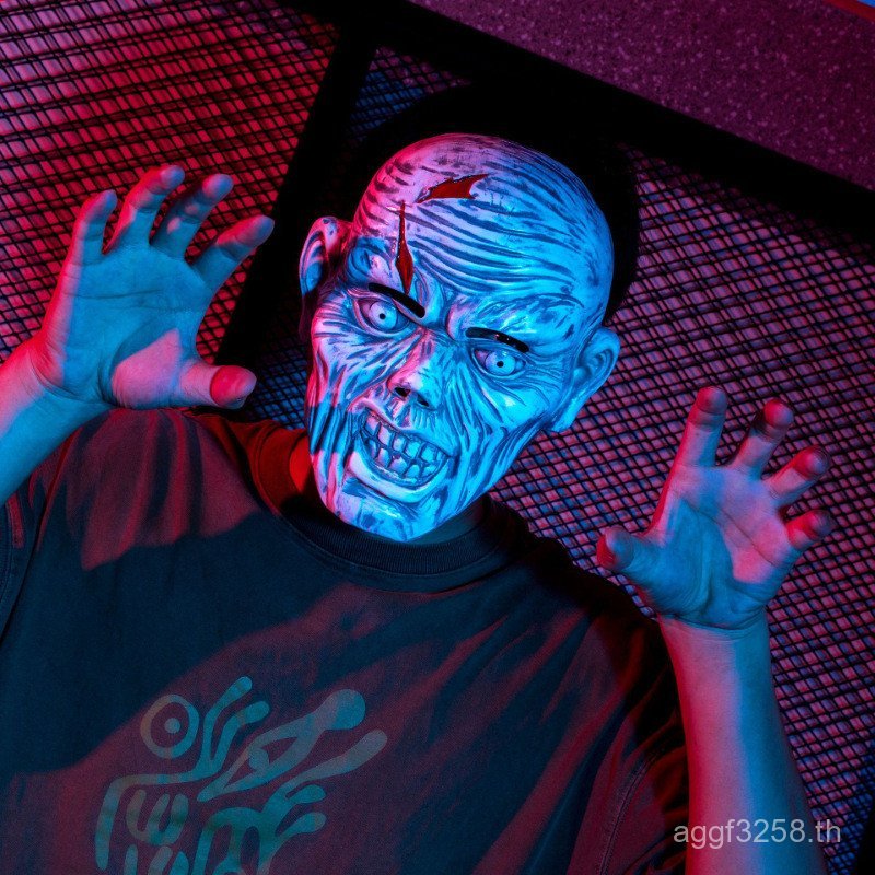 Living Dead Props Zombie Haunted House ตกแต่งฮาโลวีน Full Face ตลก Chamber Mask Party Mask Zombie สย