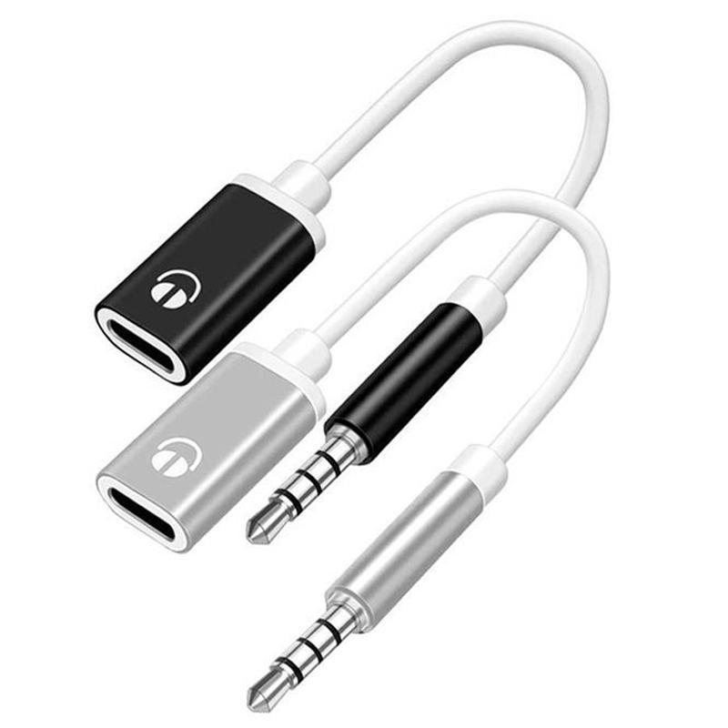 [attractivefinewell] 1 ชิ้น 3.5 มม.ชาย Type-C หญิงหูฟัง Aux Cable Converter Type-C ถึงแบนหูฟังรอบอะแดปเตอร์สาย TIV