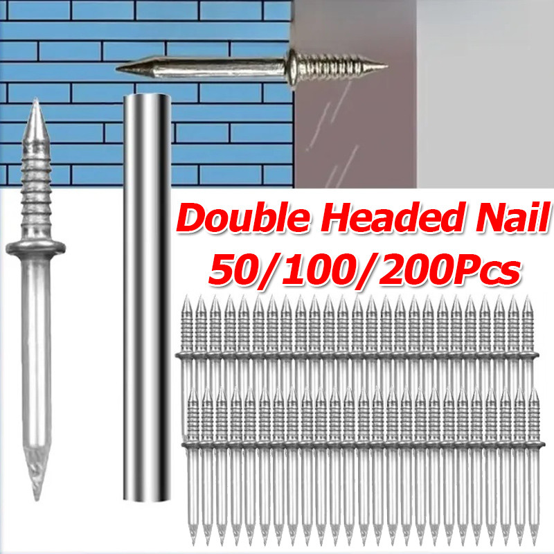 50/100/200 ชิ้น Double-Head Skimming ด้ายไม่มีรอยต่อเล็บ/เฟอร์นิเจอร์ไม้ Double Headed Fixing Pins