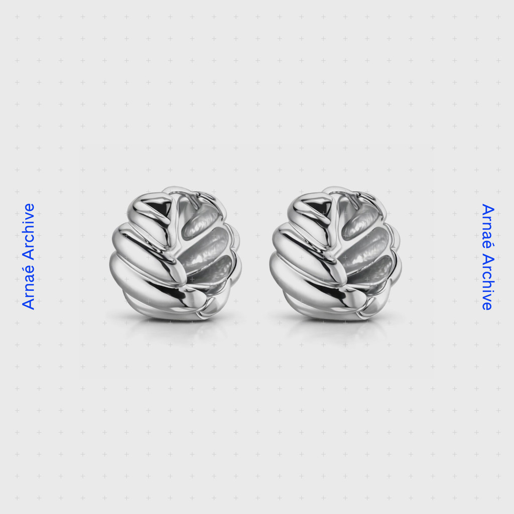 Arnae Archive Folia Leaf ต่างหู Unisex สแตนเลสพรีเมี่ยม Anti-Rust Hoop ต่างหู