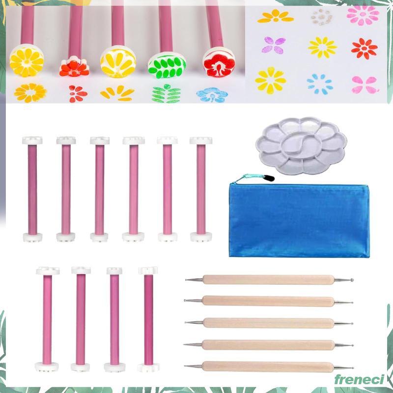 [Freneci] เครื่องมือกลีบดอกไม้สําหรับ Dot Painting Mandala Dot Art Tool สําหรับหินลายนูน