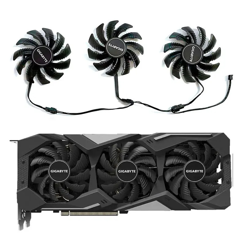 Cooler พัดลมเปลี่ยน Radeon RX5700 สําหรับ Gigabyte RX 5500 5600 5700 XT กราฟิกการ์ด Cooling PLD08010