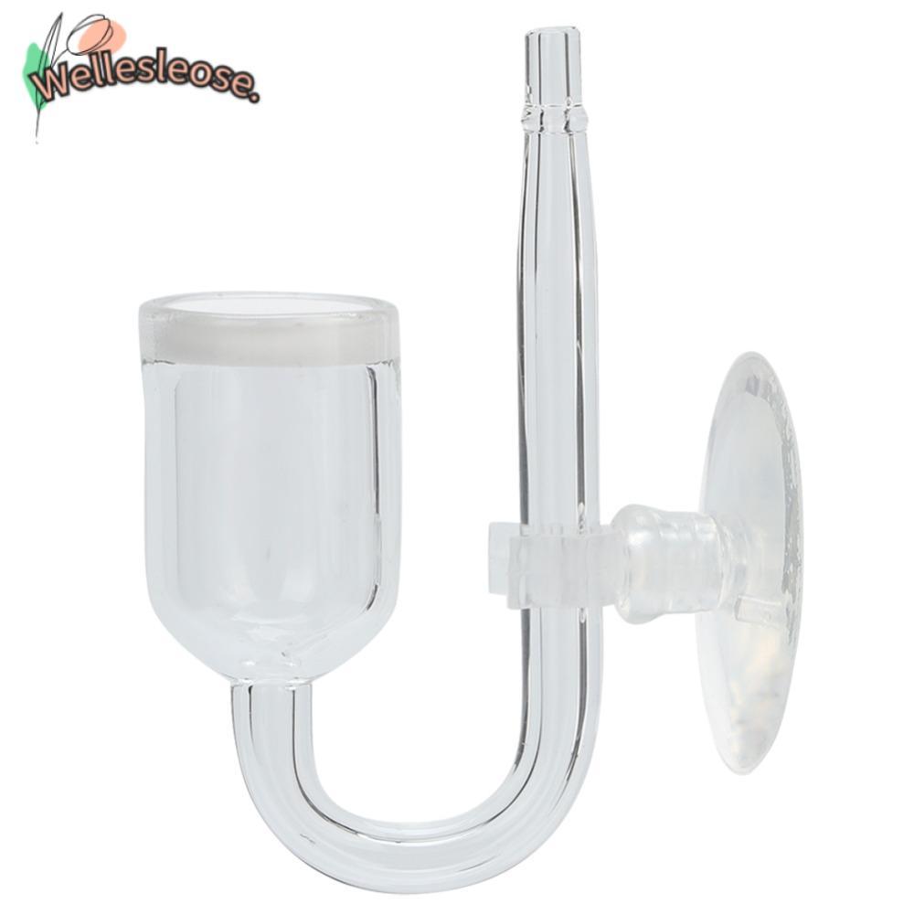 WELLE Glass Aquarium CO2 Refiner, Mini ขนาด CO2 ละลาย Diffuser, ทนทาน Glass Diffuser CO2 Atomizer Aq