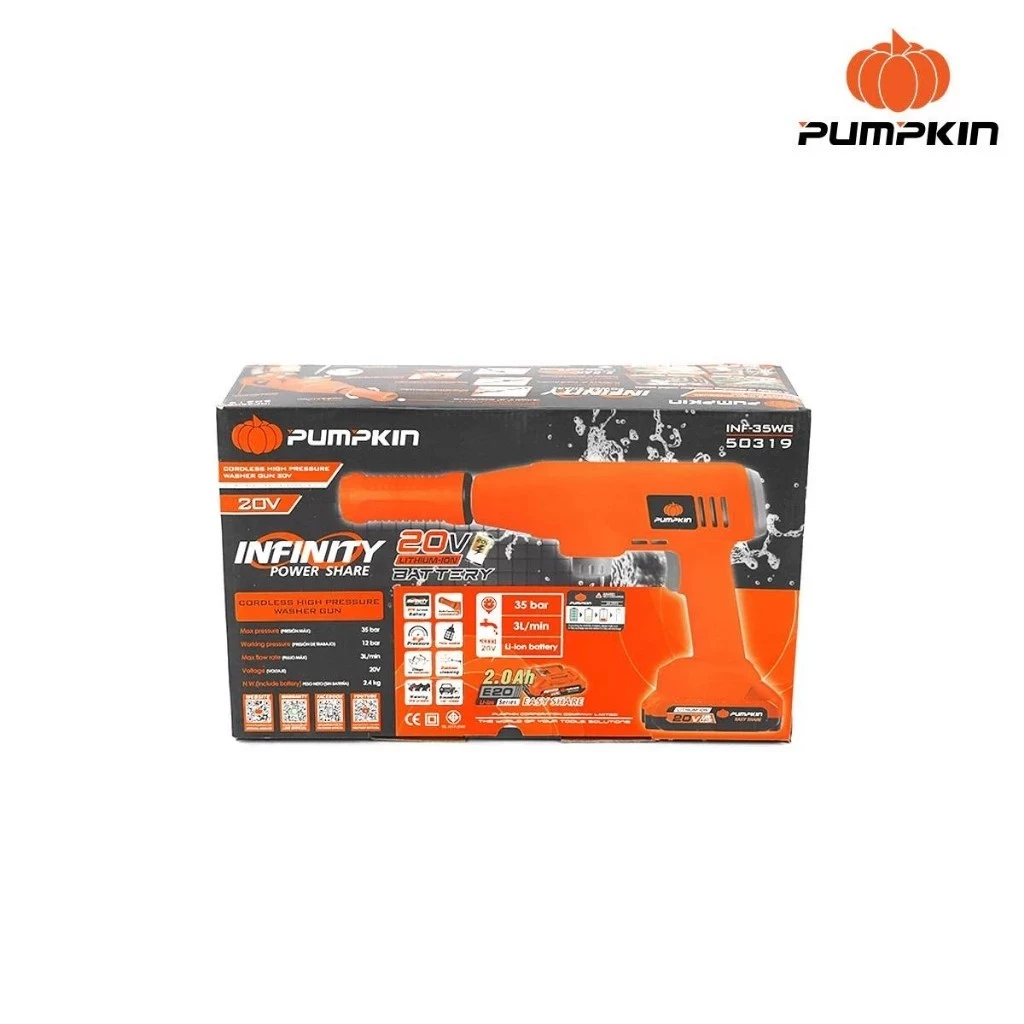 PUMPKIN ปืนฉีดน้ำไร้สาย 20V รุ่น INF-35WG 35บาร์ thumbnail 5