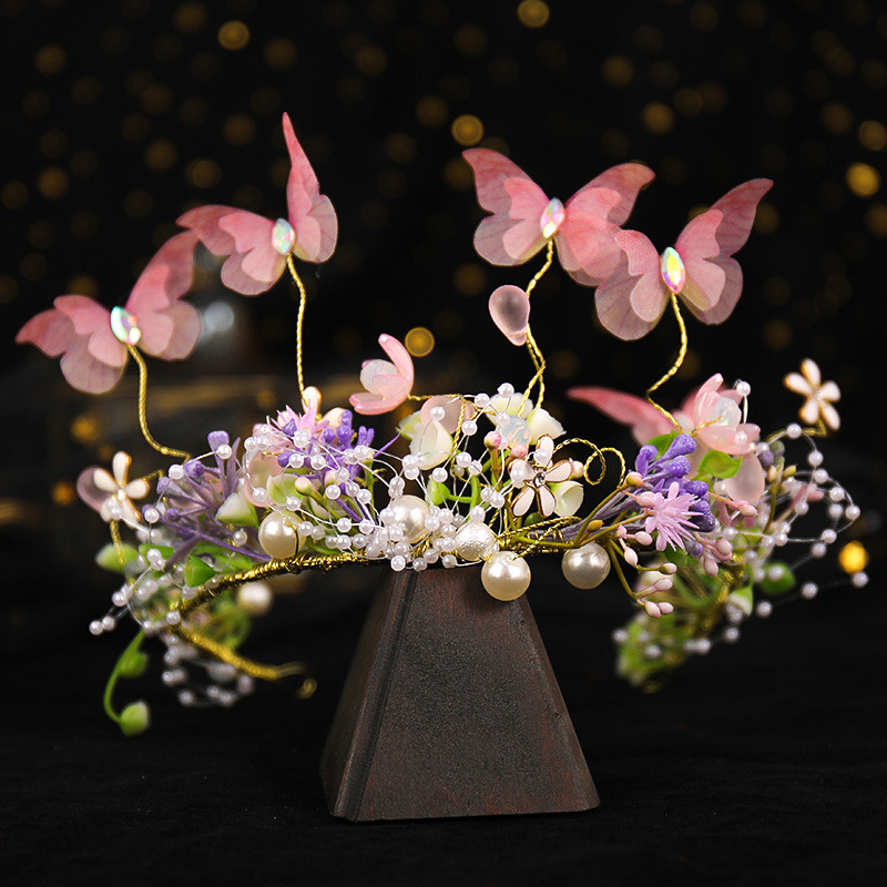 เด็กเจ้าหญิงน้อยผ้าโพกศีรษะสไตล์โมริซูเปอร์นางฟ้าพวงมาลัยคาดศีรษะสาววันเกิดแคทวอล์ประสิทธิภาพอุปกรณ์เสริม - รูปที่ 3