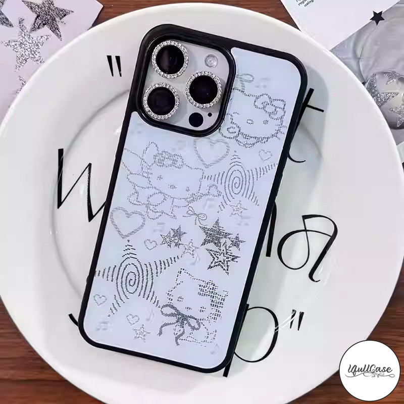 เคสไอโฟน17เคสซิลิโคนเงา คิตตี้ ดาว สเก็ตช์ สำหรับ IPhone 11 17 air 15 12 13 16 14 Pro Max XS XR X Max 7 15 14 16 8 Plus