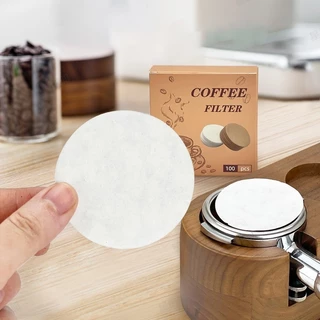 【จัดส่งทันที】51/58MMกระดาษกรองกาแฟวงกลม 100/500แผ่น สำหรับหม้อต้มกาแฟ Moka Pot/AeroPress Paper Filter