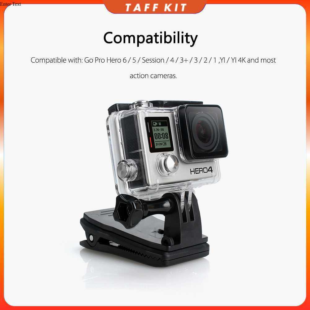Vamson 360 Rotary Clamp Mount Clip สําหรับ GoPro Xiaomi Yi - VP512A