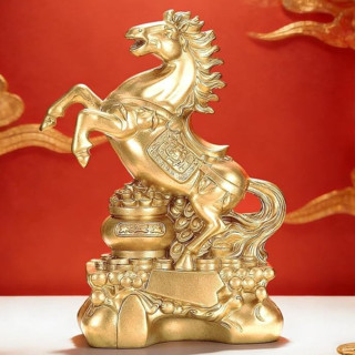 โชคดี 2026 รูปปั้นราศีม้าเครื่องประดับเรซินขนาดเล็กสําหรับโต…