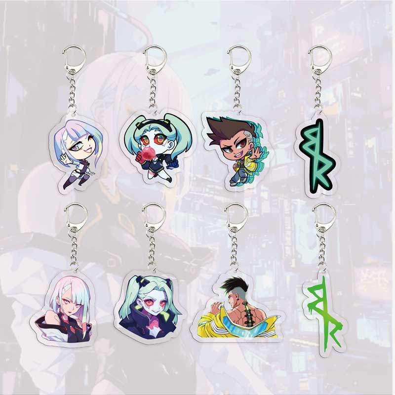 อะนิเมะอะคริลิค Cyberpunk Edgerunners lucy พวงกุญแจสําหรับอุปกรณ์เสริมกระเป๋า Lucyna KushinadaRebecca KeyRing จี้โซ่