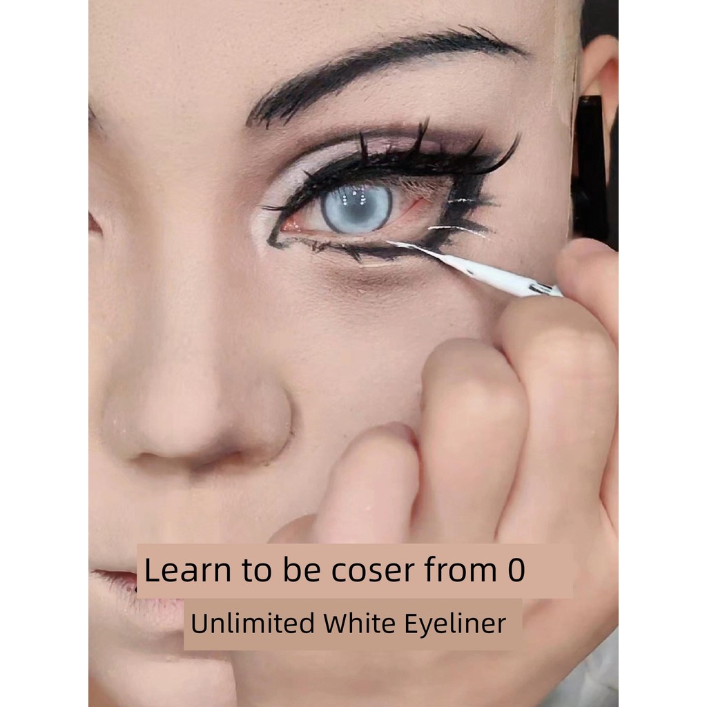 อายไลเนอร์สีน้ำตาล อายไลน์เนอร์กันน้ำ COS White Liquid Eyeliner Fine Brush Head Hard Head Beginner E