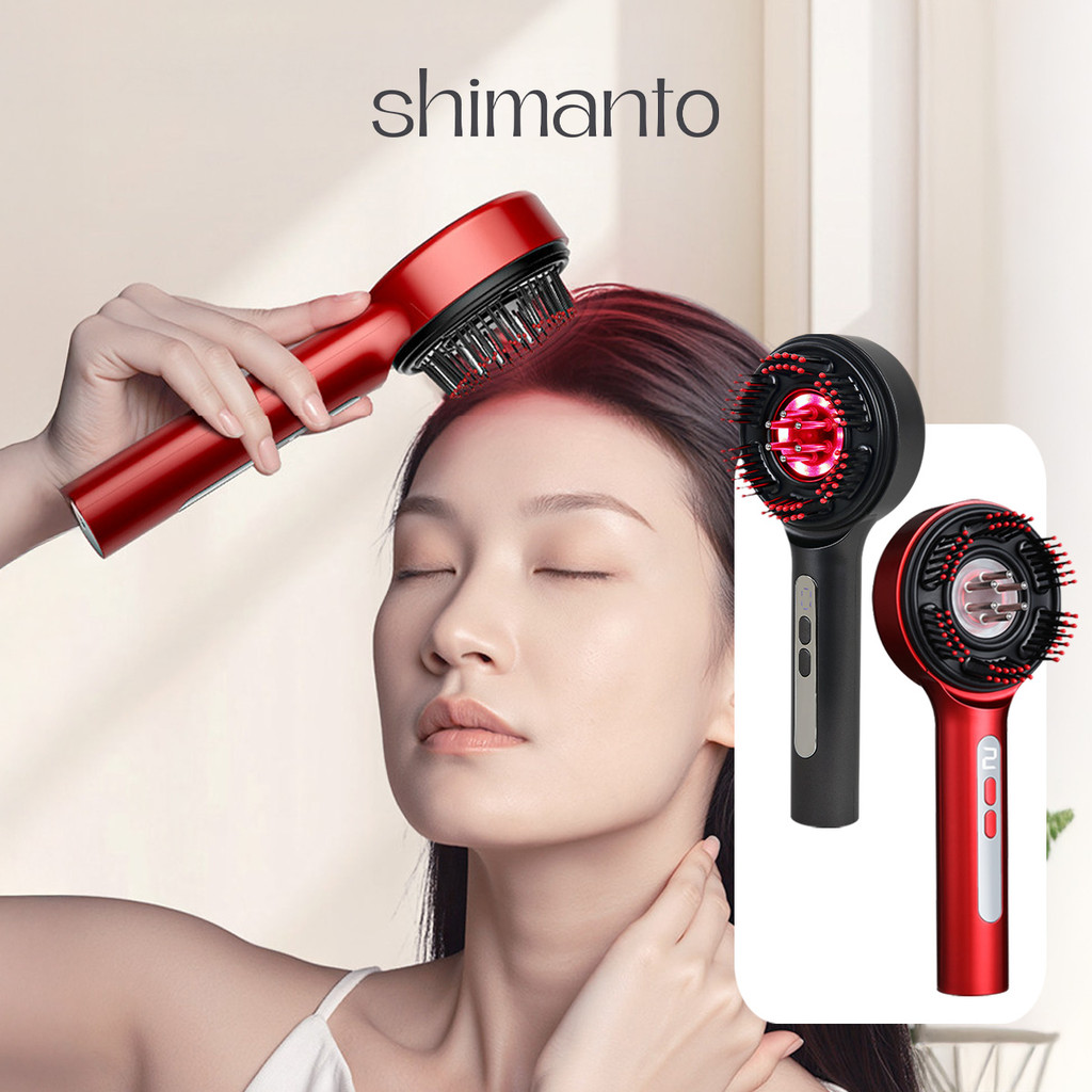 หวีนวดบำรุงเส้นผม รุ่นS18 เทคโนโลยีแสงไฟสีแดง (Red Light) ระบบEMS พร้อมพ่นสเปรย์ละเอียดระดับนาโน