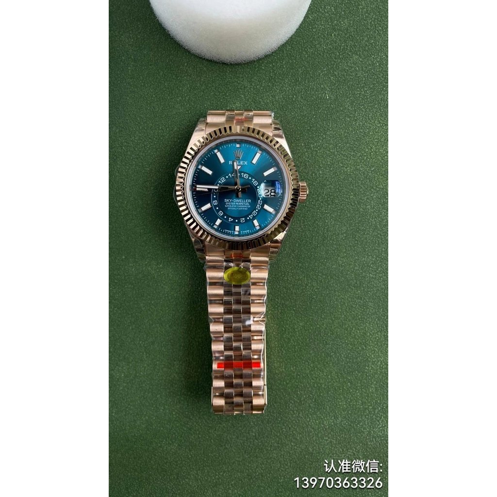 1: 1 Original Standard Real Shot, Noob ล่าสุด Rolex Skywalker ประเภทคอลัมน์ Sky-Dweller โดยใช้เม็ดข้