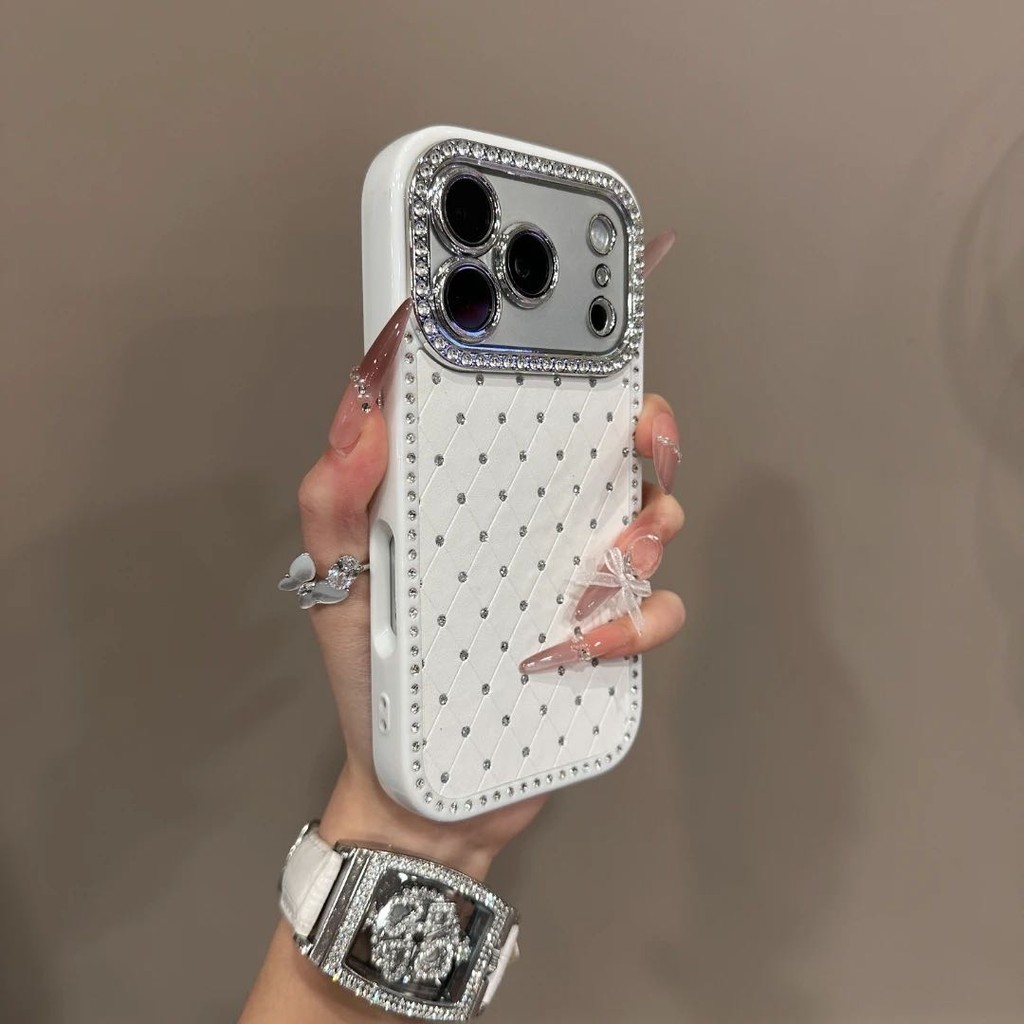 หรูหราเพชร-หุ้มห่อเพชรตรวจสอบเคสโทรศัพท์สําหรับ ไอโฟน17 16 15 14 13 มือโปร สูงสุด กันกระแทกกล้องป้องกัน หยด-การพิสูจน์ ฮาร์ดปกหลัง