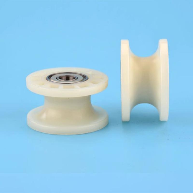 Form & Art 1 ชิ้น Mechanical Pulley Grooved ล้อ 608zz Dual แบริ่ง Rolling Pulley ล้อรอบล้อ Roller 8*