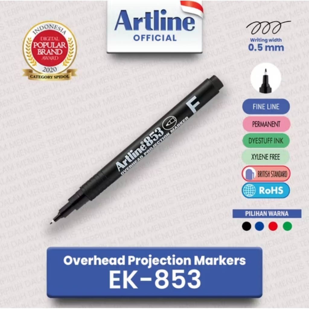 ARTLINE OHP Overhead Project ปากกามาร์กเกอร์ถาวร 0.5 มม. EK-853