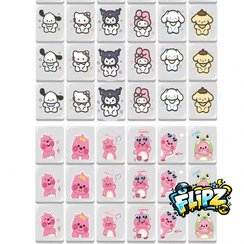 สนุก Hello Kitty Mahjong Push Music Creative Sanrio Card Push Music ของเล่นเพื่อการศึกษา Little Beav