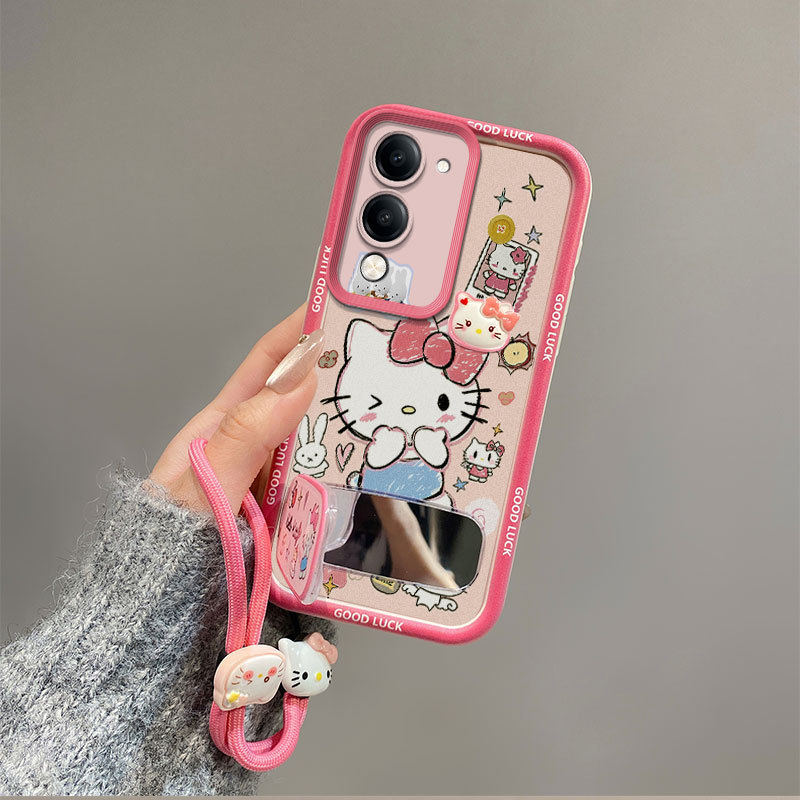 เคส For Vivo Y04 / Y29S / Y04S / Y19e tpu JMZJ หรูหรากระจกขาตั้ง Lanyard เคสโทรศัพท์ A2v - รูปที่ 6