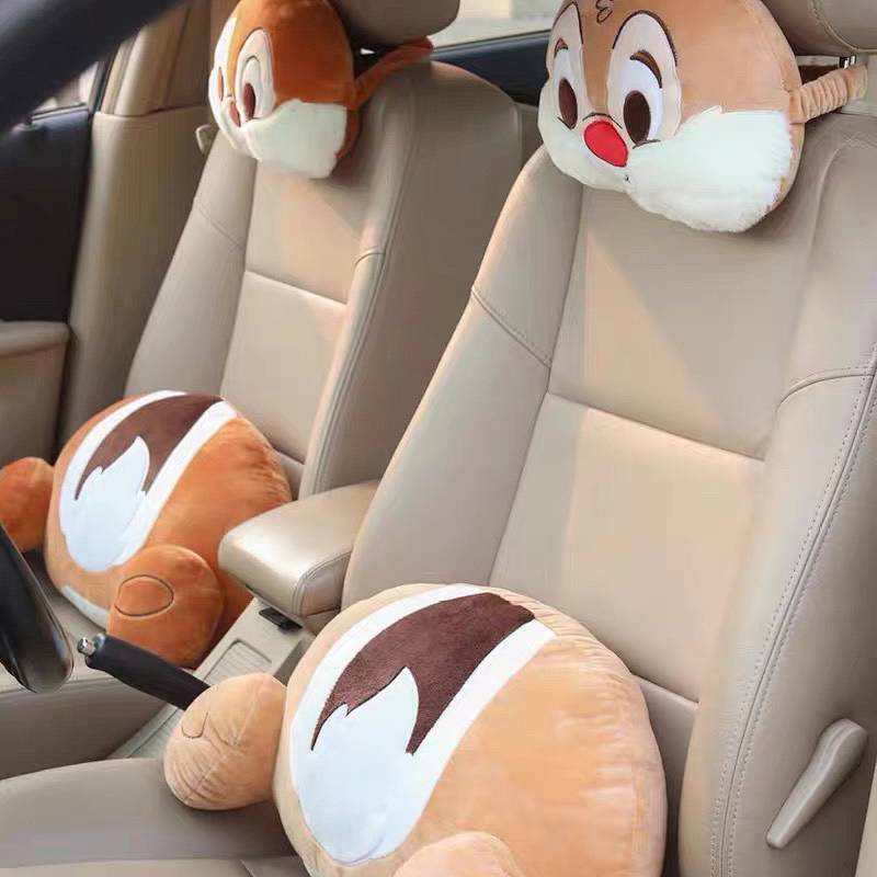 [Automotive Headrest ~] Automotive Headrest Neck Pillow Set Car Waist Cushion Lumber Support Pillow 