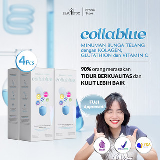 PROMO ISI 4 BOX BEAUTETOX Collablue Minuman Bunga Telang Sarang Burung Walet Vitamin C Glutathione Collagen Drink