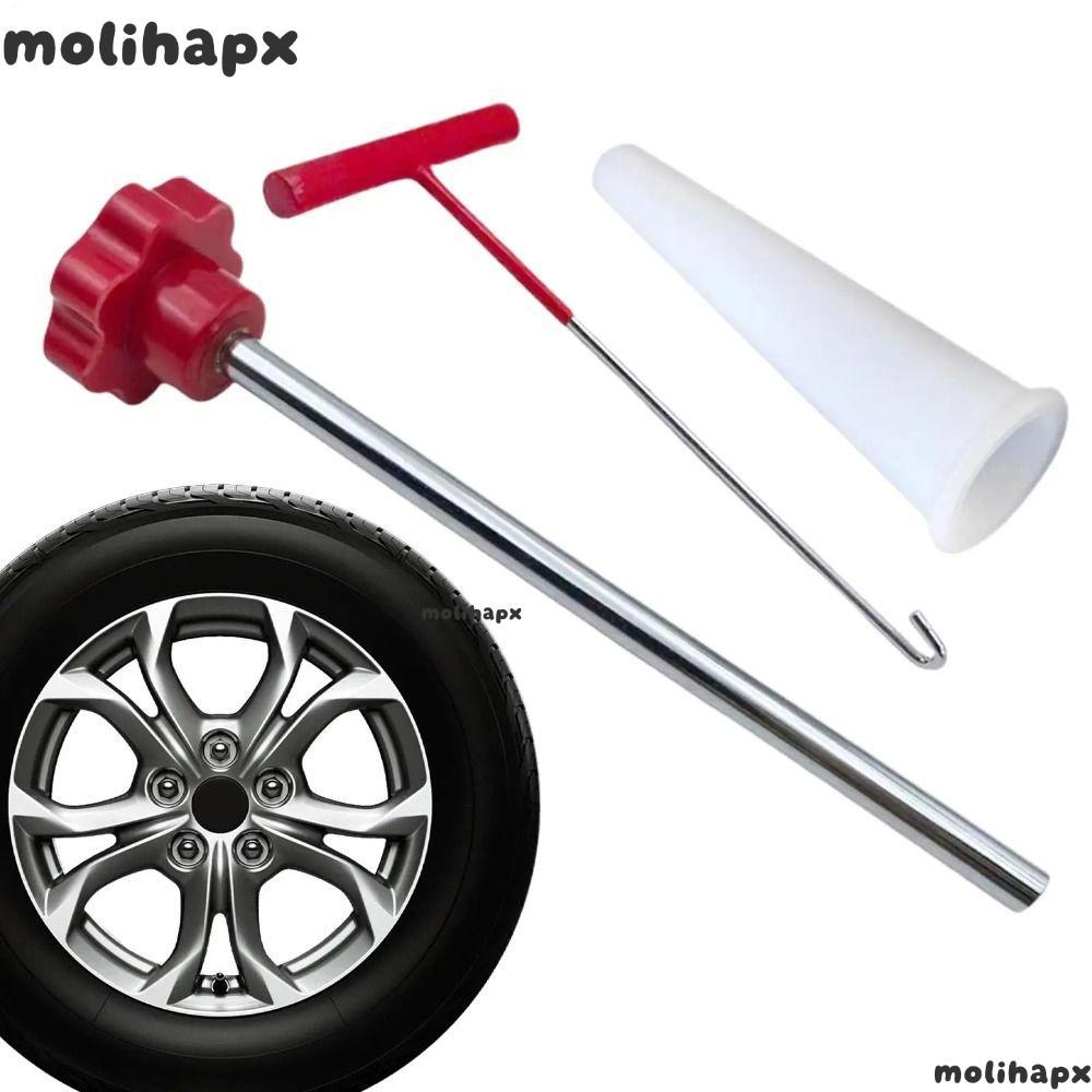MOLIH ล้อยาง Remover, Quick Remover T-Hook เครื่องมือติดตั้งยางอัตโนมัติ, แบบพกพา Heavy Duty DIY ยางวาล์ว Stem Puller ยางซ่อม