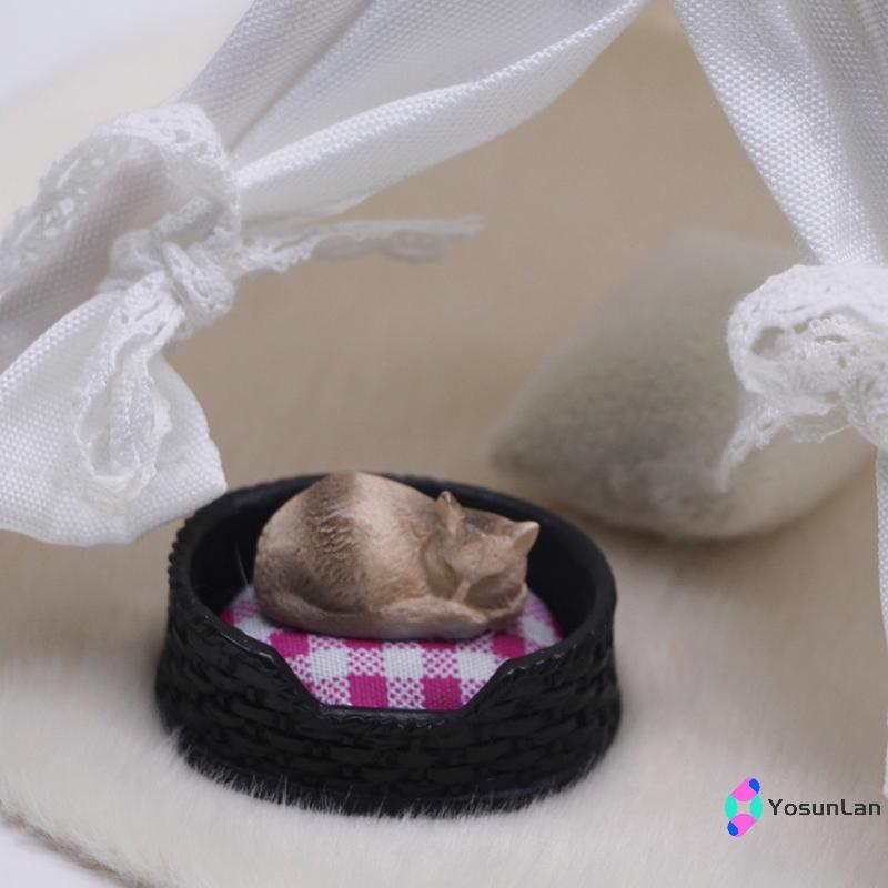 โยซันลาน] 1/12ตุ๊กตาจําลองมินิแมวเตียงรุ่นตุ๊กตาห้องนั่งเล่นอุปกรณ์ตกแต่งสัตว์เลี้ยงฉากไมโครอุปกรณ์ประกอบฉากก่อสร้างใหม่ – โปรปัง