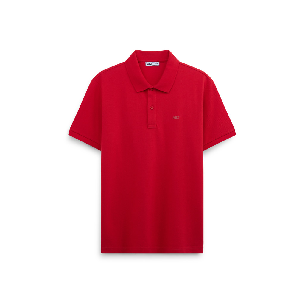 AIIZ เสื้อโปโลผู้ชายสีพื้นพิมพ์โลโก้ AIIZ Men’s AIIZ Logo Polo Shirt