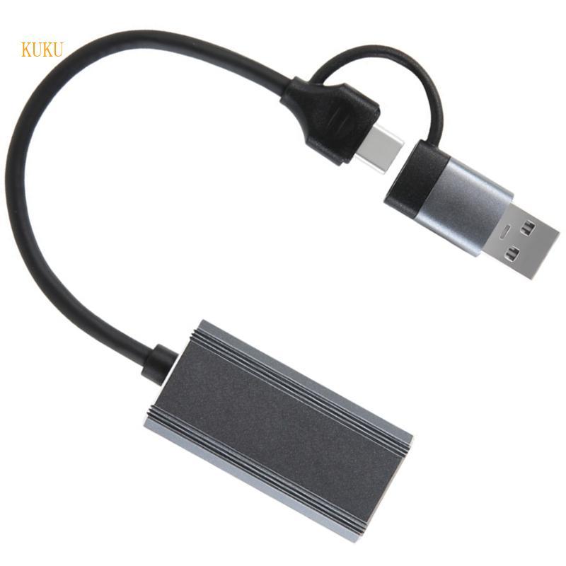 KU* Type C เป็น HDTV Cable Adapter Converter Video Capture Card Adapter สาย PC