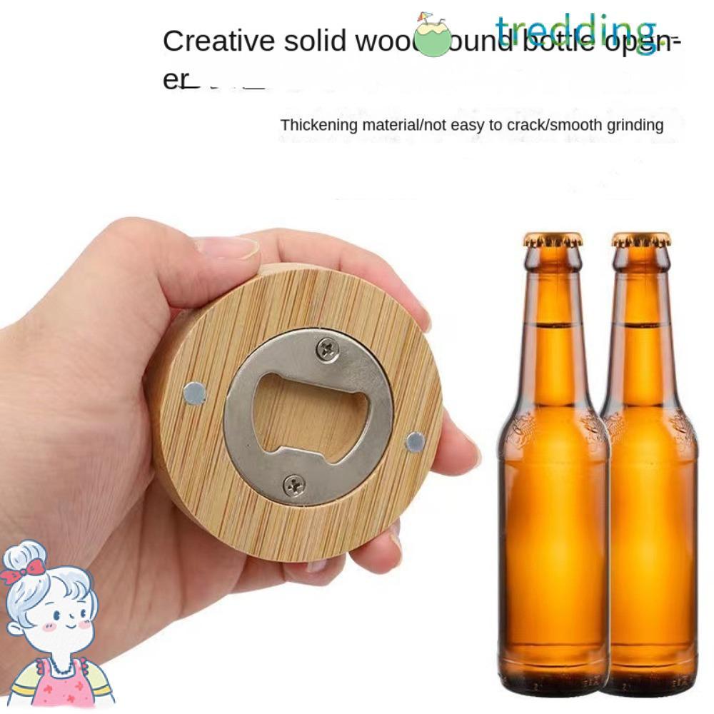 สั่น491ที่เปิดขวด, ที่เปิดขวดเบียร์ไม้ไผ่ไม้, ที่เปิดขวดเบียร์ทรงกลมแบบพกพาสําหรับบาร์ครัวบ้าน