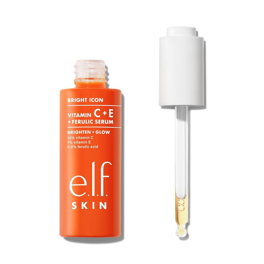 Elf SKIN Bright Icon Vitamin C + E + Ferulic Serum, Brightening & บานพับ Face Serum, ช่วยสีผิวสม่ําเ
