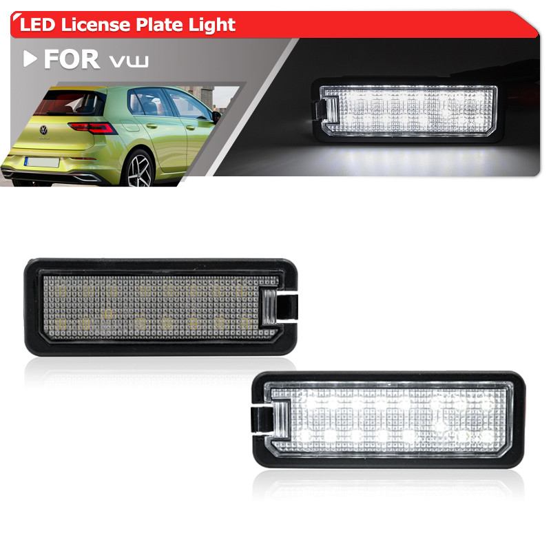 2xสําหรับVolkswagen VW Golf MK4 MK5 MK6 MK7 MK8 Hatchback 1998-2022 Full White Canbus Ledป้ายทะเบียน