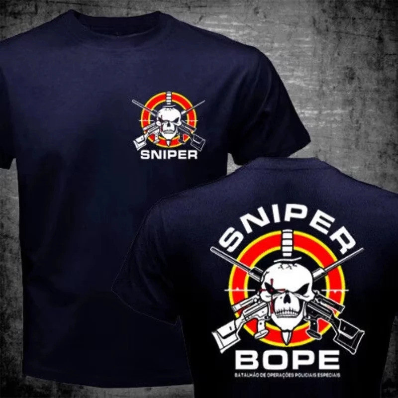 25 New Brazilian Military Police Tactical Force BOPE Special Forces Sniper Same Printed Cotton Short