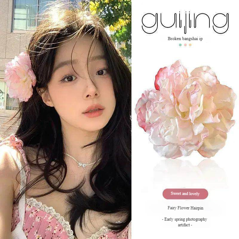 หนีบผมลายดอกไม้นางฟ้า สำหรับผู้หญิง ตกแต่งทรงผมในวันพักผ่อน ราคา ถูกที่สุด ดีลบีเคเค แกลเลอรีภาพที่ 5