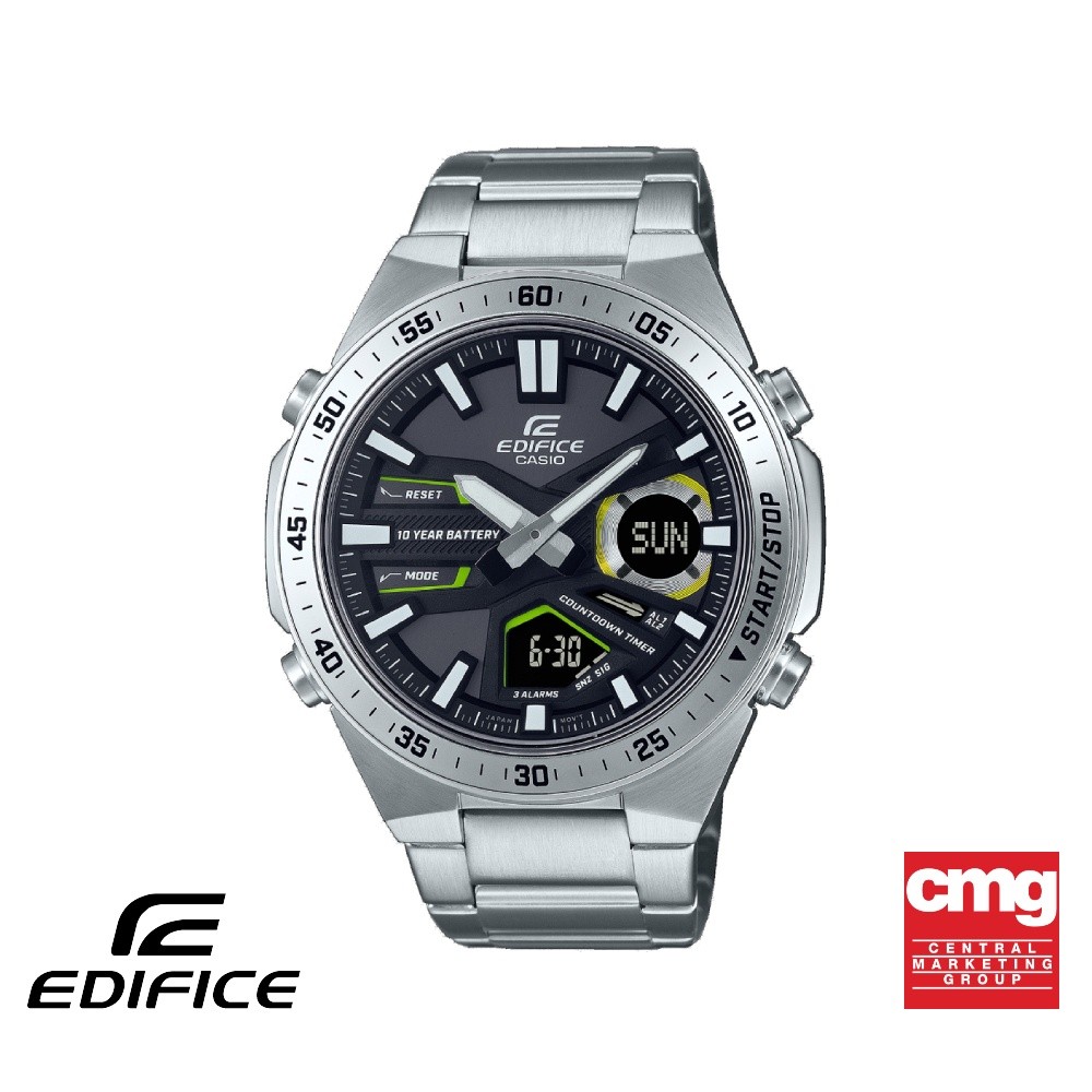 CASIO นาฬิกาข้อมือผู้ชาย EDIFICE รุ่น EFV-C110D-1A3VDF สายสเตนเลสสตีล สีดำ