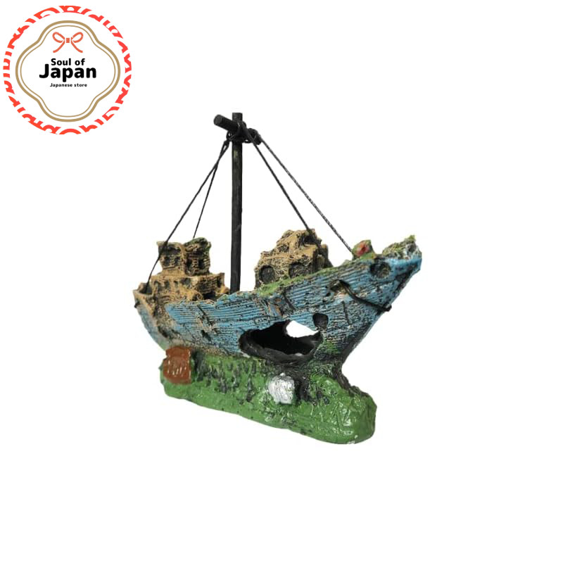 Charmoon Aquarium Ship Sunken Ship Ornament Resin Hideaway Decoration【Direct from Japan】