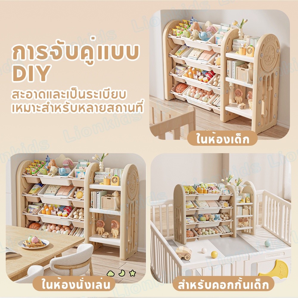 ⭐️LionKids⭐ชั้นวางของเด็ก กล่องเก็บของเล่นเด็ก ที่เก็บของจุของเล่นได้เยอะ ติดตั้งง่าย ชั้นวางของเล่น ราคา ถูกที่สุด ดีลบีเคเค แกลเลอรีภาพที่ 5