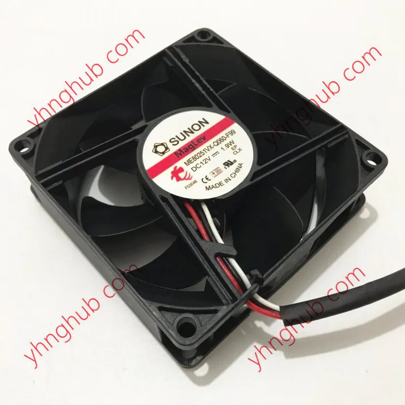 SUNON ME80251VX-Q060-F99 DC 12V 1.9W 80x80x25mm พัดลมระบายความร้อนเซิร์ฟเวอร์ 3 สาย